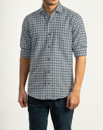 خرید اینترنتی پیراهن آستین بلند پشمی مردانه خاکستری روشن 20352169