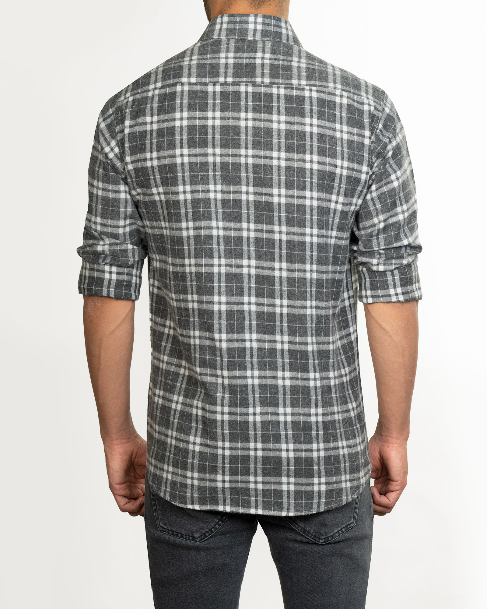 خرید اینترنتی پیراهن مردانه آستین بلند خاکستری  20352186
