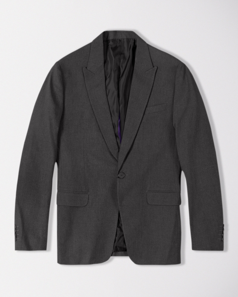 خرید کت تک مردانه یک دکمه شیک خاکستری تیره 18446165