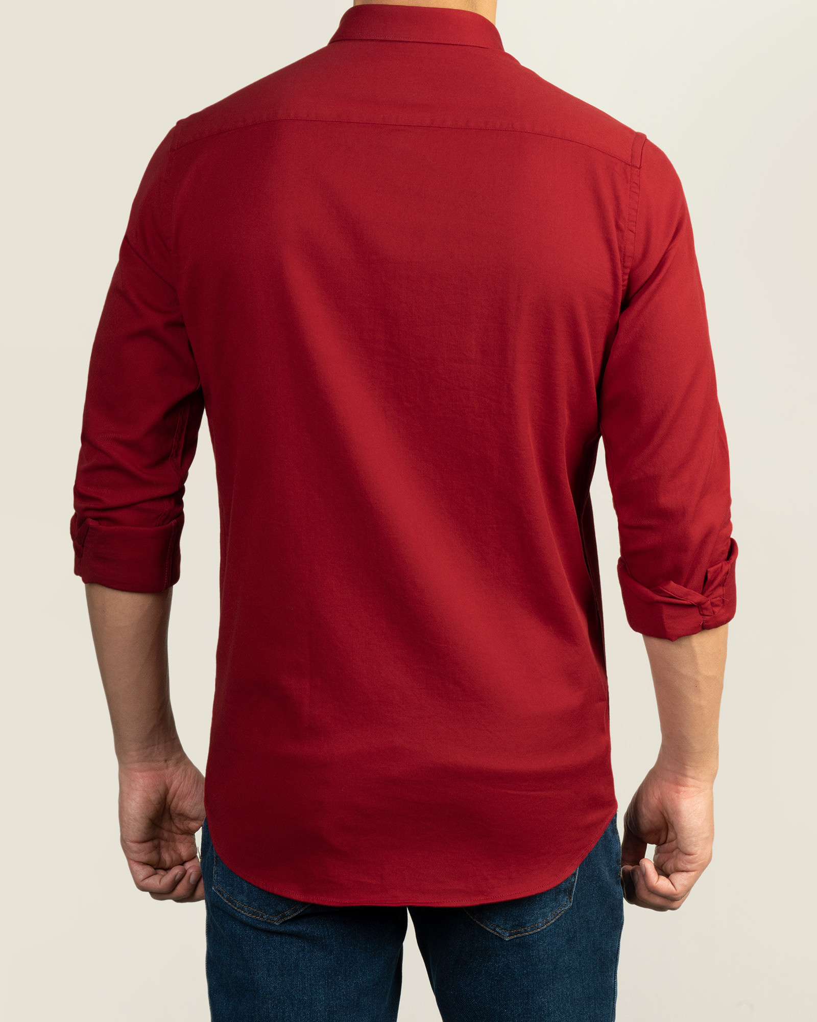 پیراهن شیک قرمز مردانه ساده 20421226