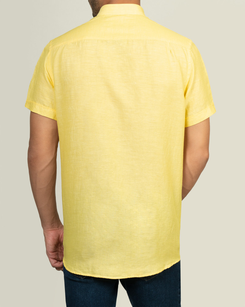 پیراهن مردانه آستین بلند  لیمویی 2122237