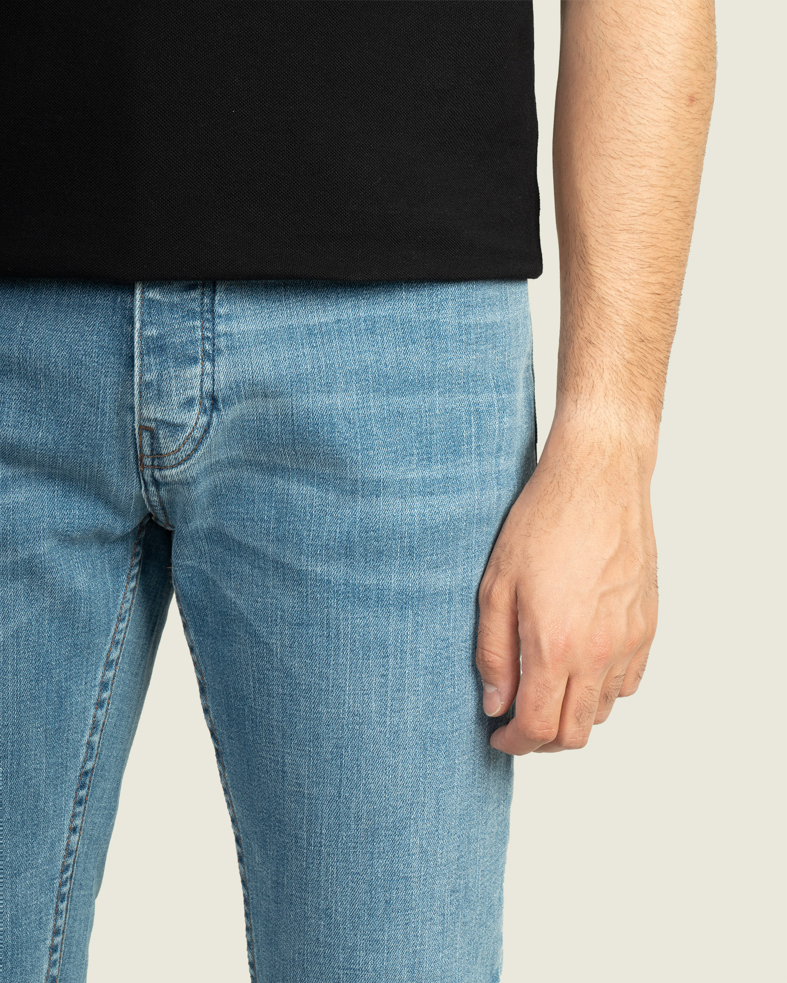 شلوار جین ساده جذب کشی مردانه شیک آبی 21111177