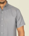 پیراهن مردانه آستین کوتاه  روزمره نخی خاکستری 21122238