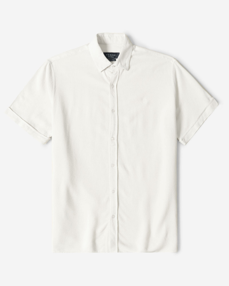پیراهن آستین کوتاه ساده سفید 23122272
