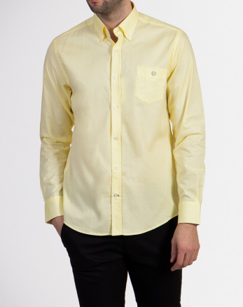 خرید اینترنتی پیراهن آستین بلند ساده مردانه زرد 18321164