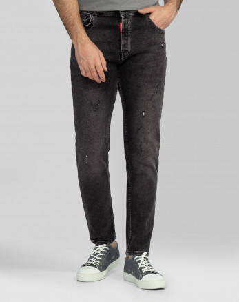 خرید و قیمت شلوار جین زاپدار اسکینی مردانه ذغالی 22310238